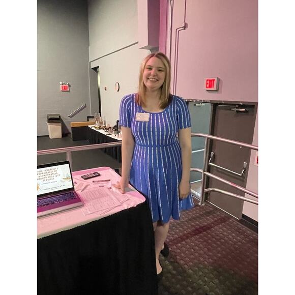 SHOSHANNA Blue White Striped Knit Hourglass Short Sleeve Arcadia Dress sz M - Picture 12 of 16